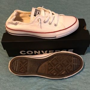 White Converse Shoreline Sz 8